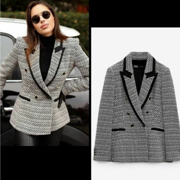 Zara Jackets & Blazers - Zara Black and White Blazer